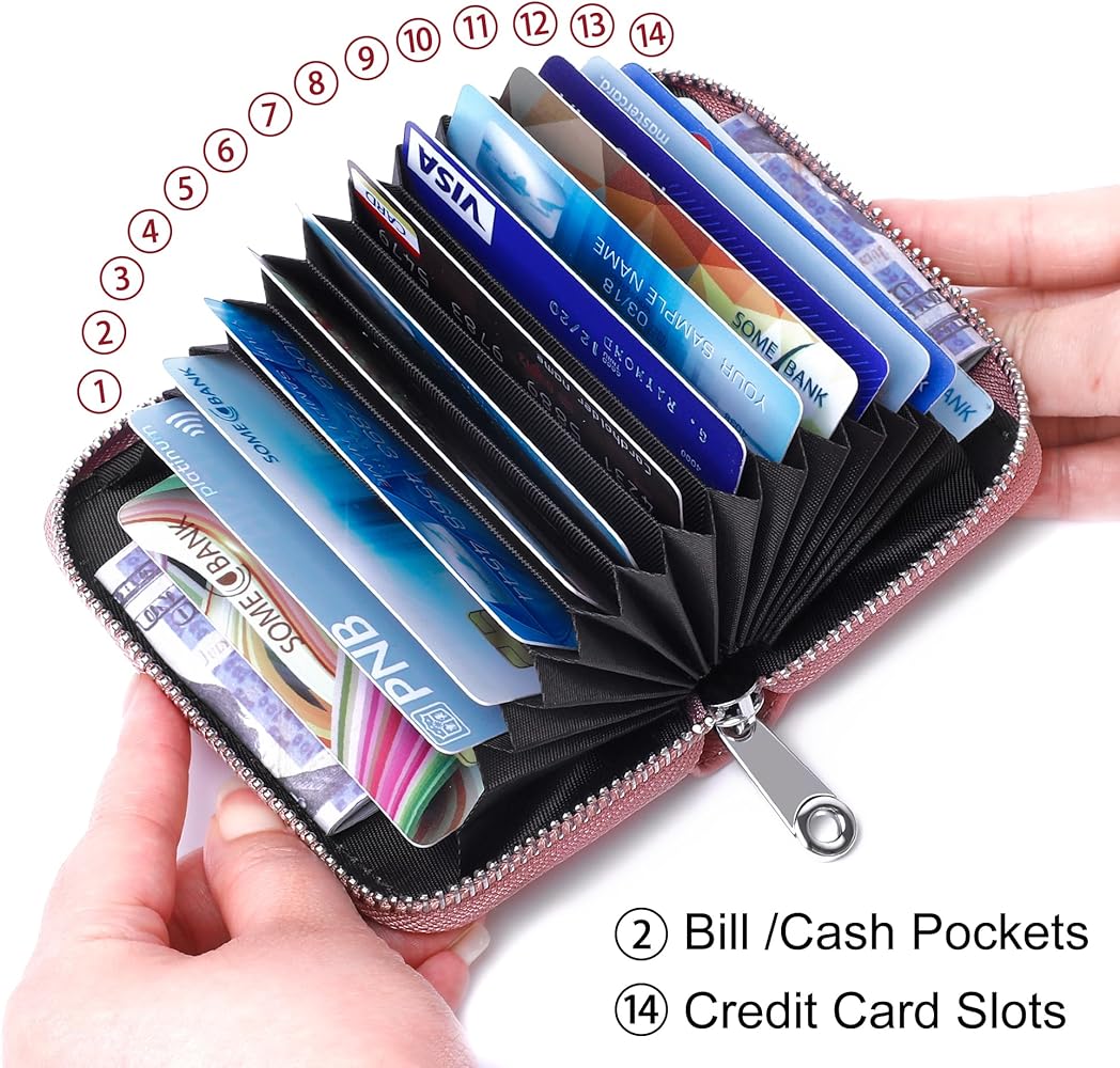 Amazon.com: FEITH&FELLY Genuine Leather Credit Card Holder RFID