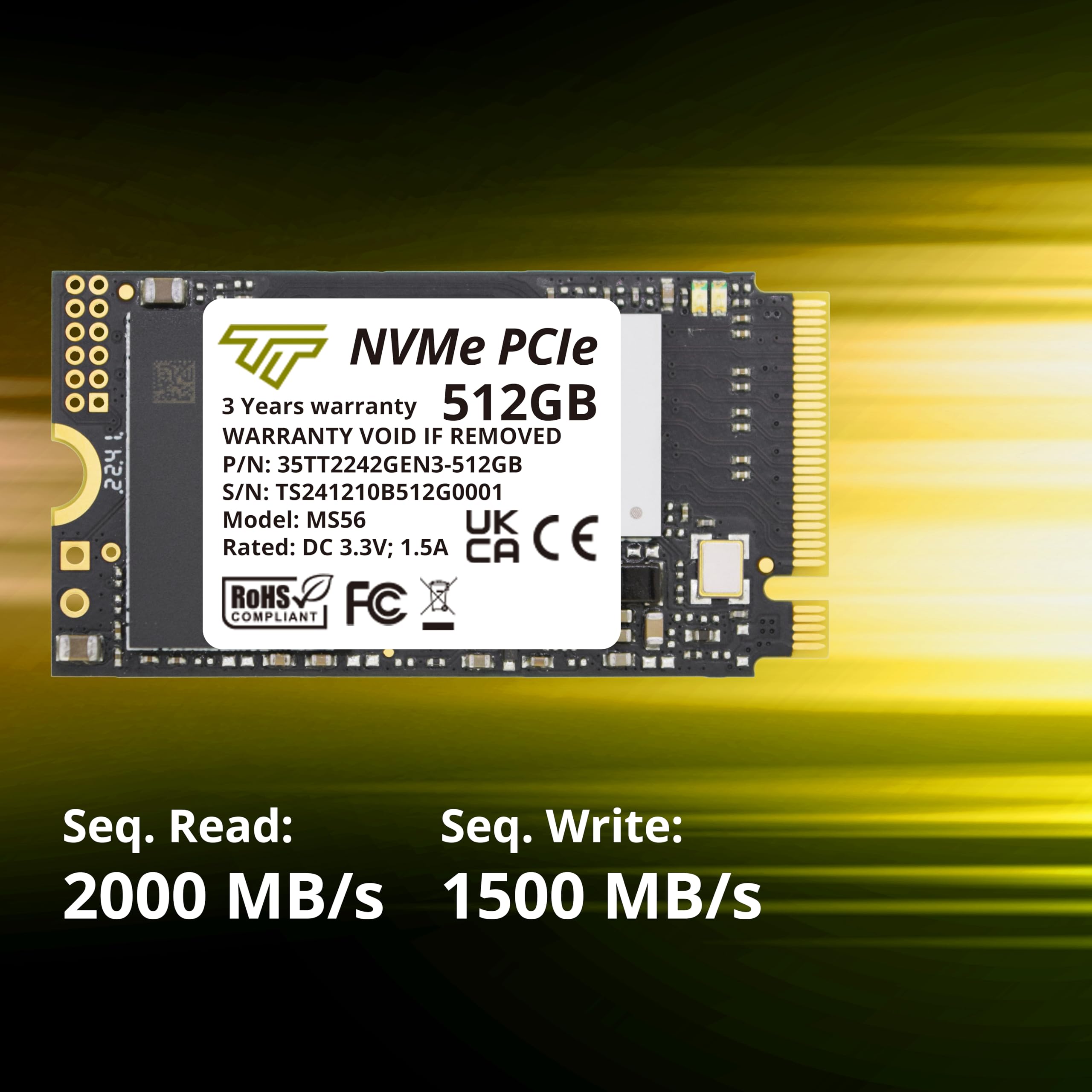 Amazon | Timetec 512GB M.2 2242 SSD NVMe PCIe Gen3x4 3D NAND TLC