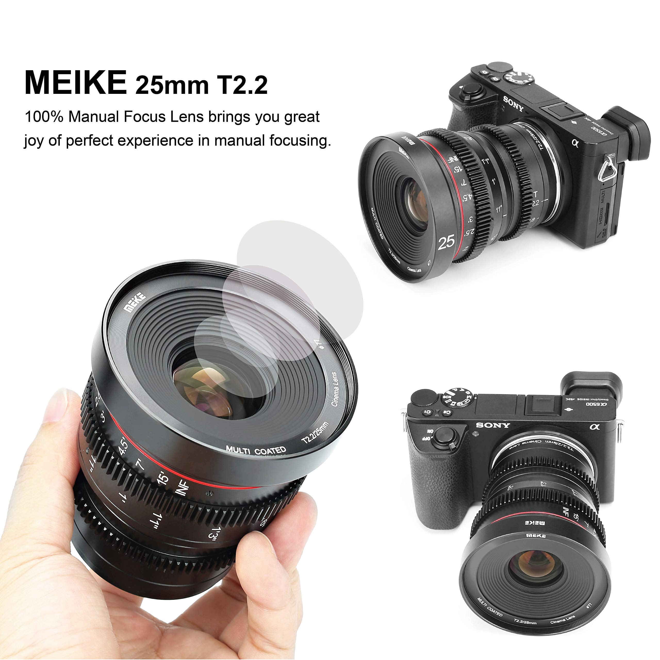 Amazon | Meike 25mm T2.2 大口径広角マニュアルフォーカスプライム