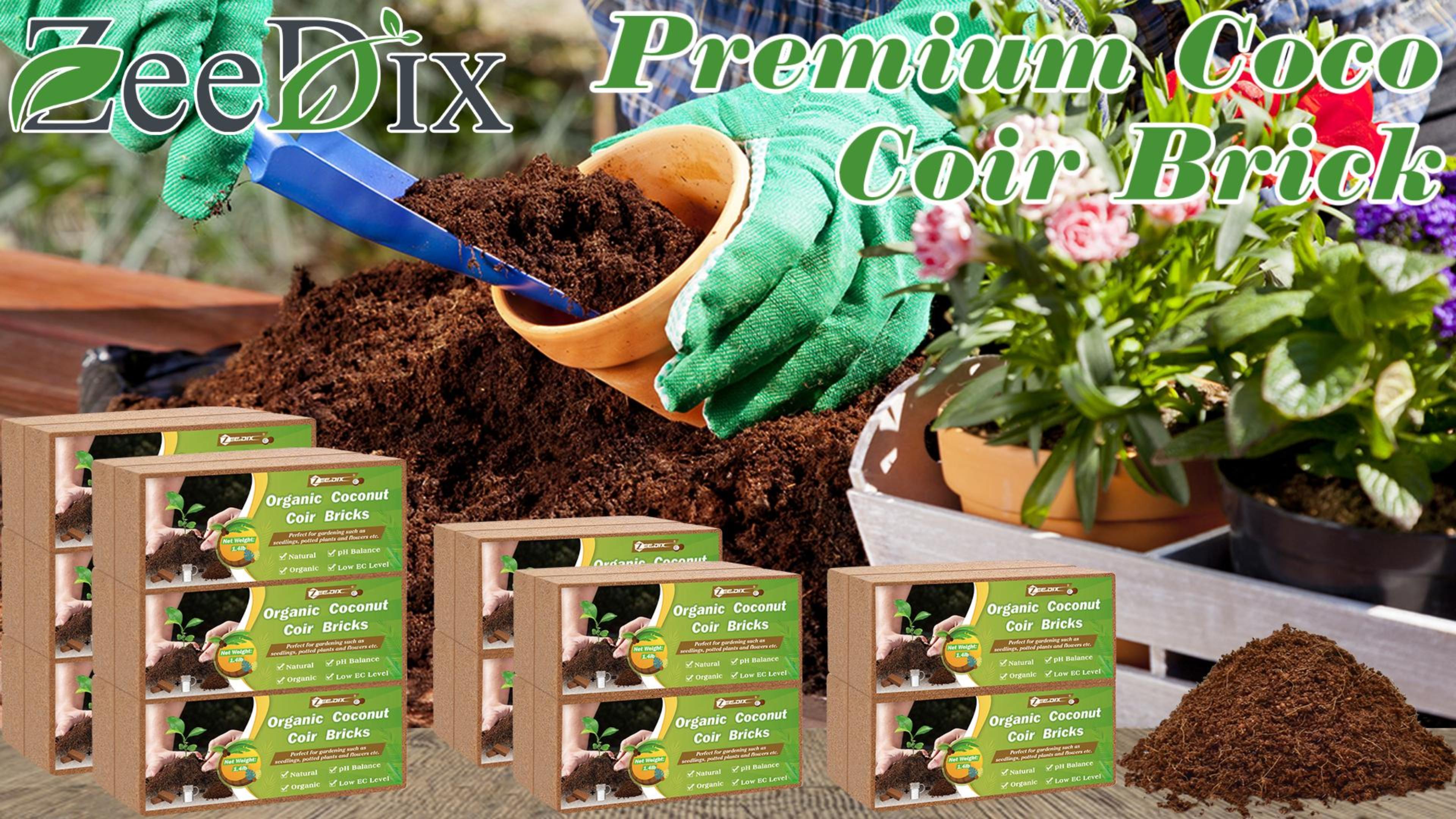 Amazon.com : ZeeDix 2 Pcs Coco Coir Brick for Plants- 100% Organic