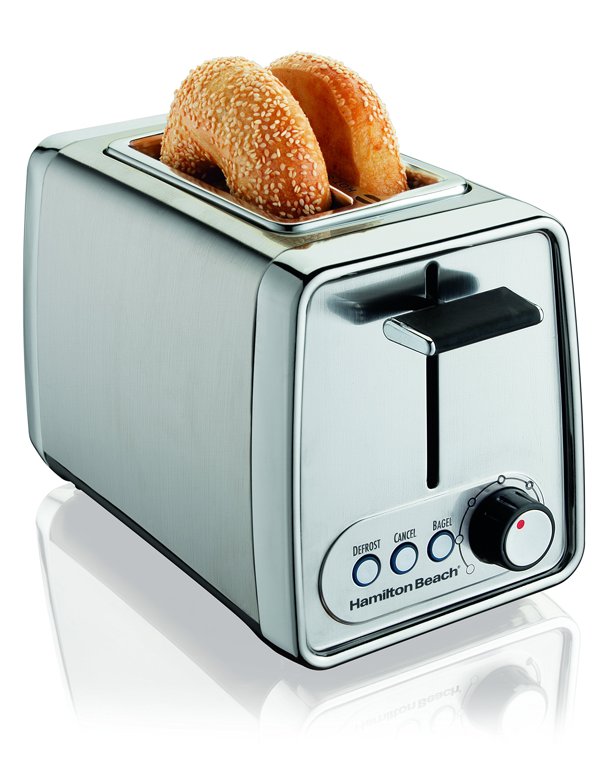 Hamilton Beach Modern Chrome 2 Slice Extra Wide Slot Toaster with