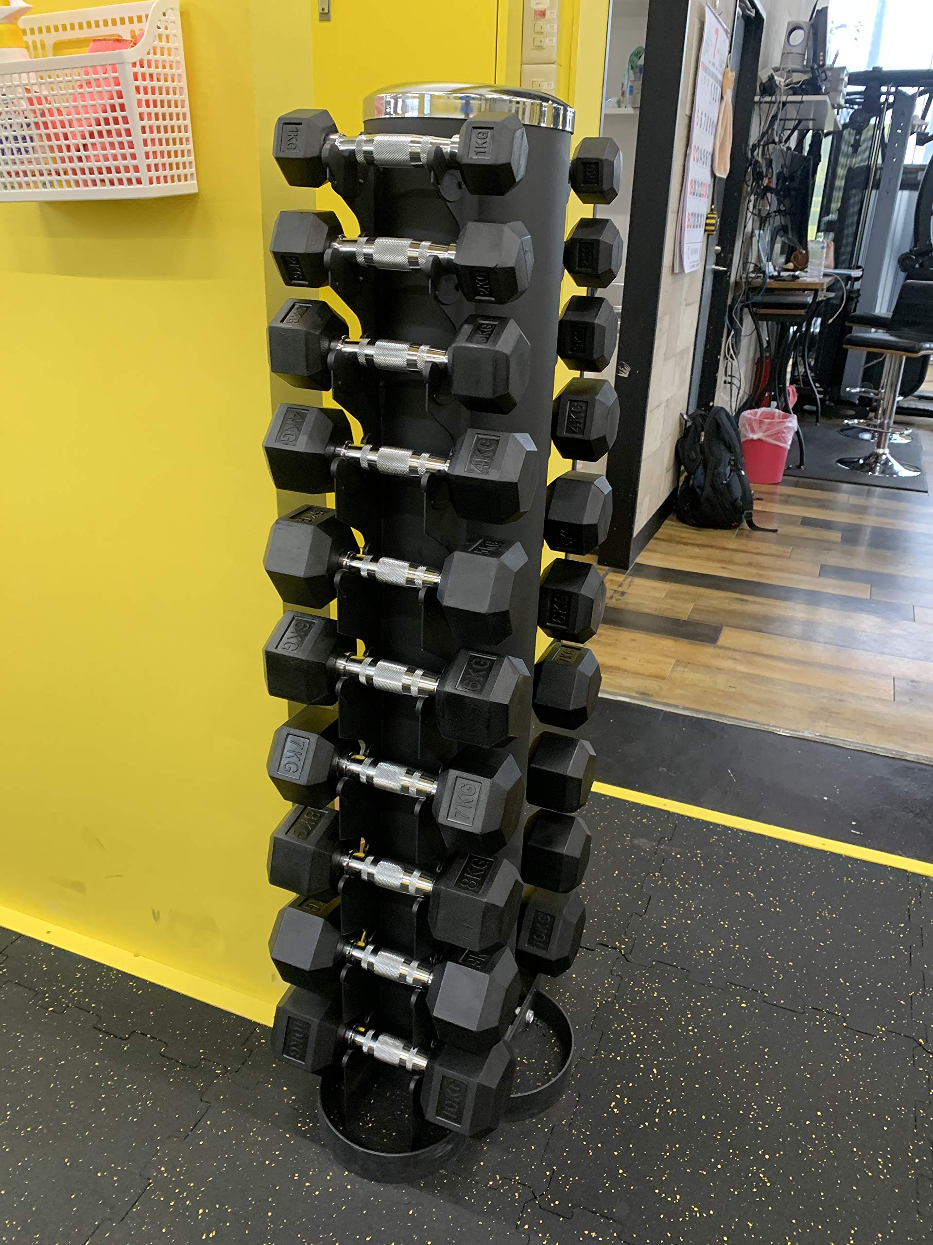 Amazon | 1kg~10kgヘックスダンベル＆縦型ダンベルラック | ノー