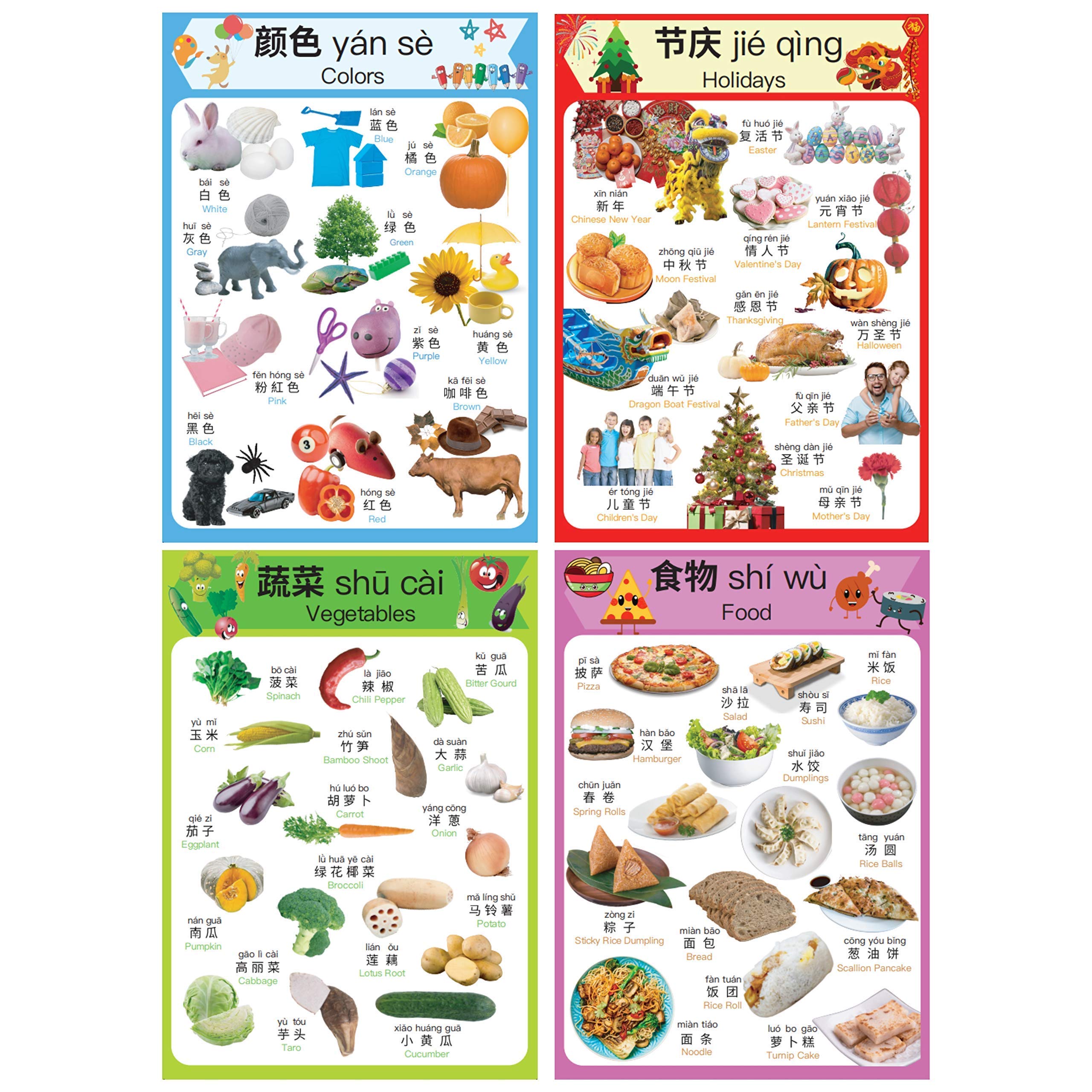 Amazon.com: N/A/ Chinese Learning 10-Poster Set for Kids