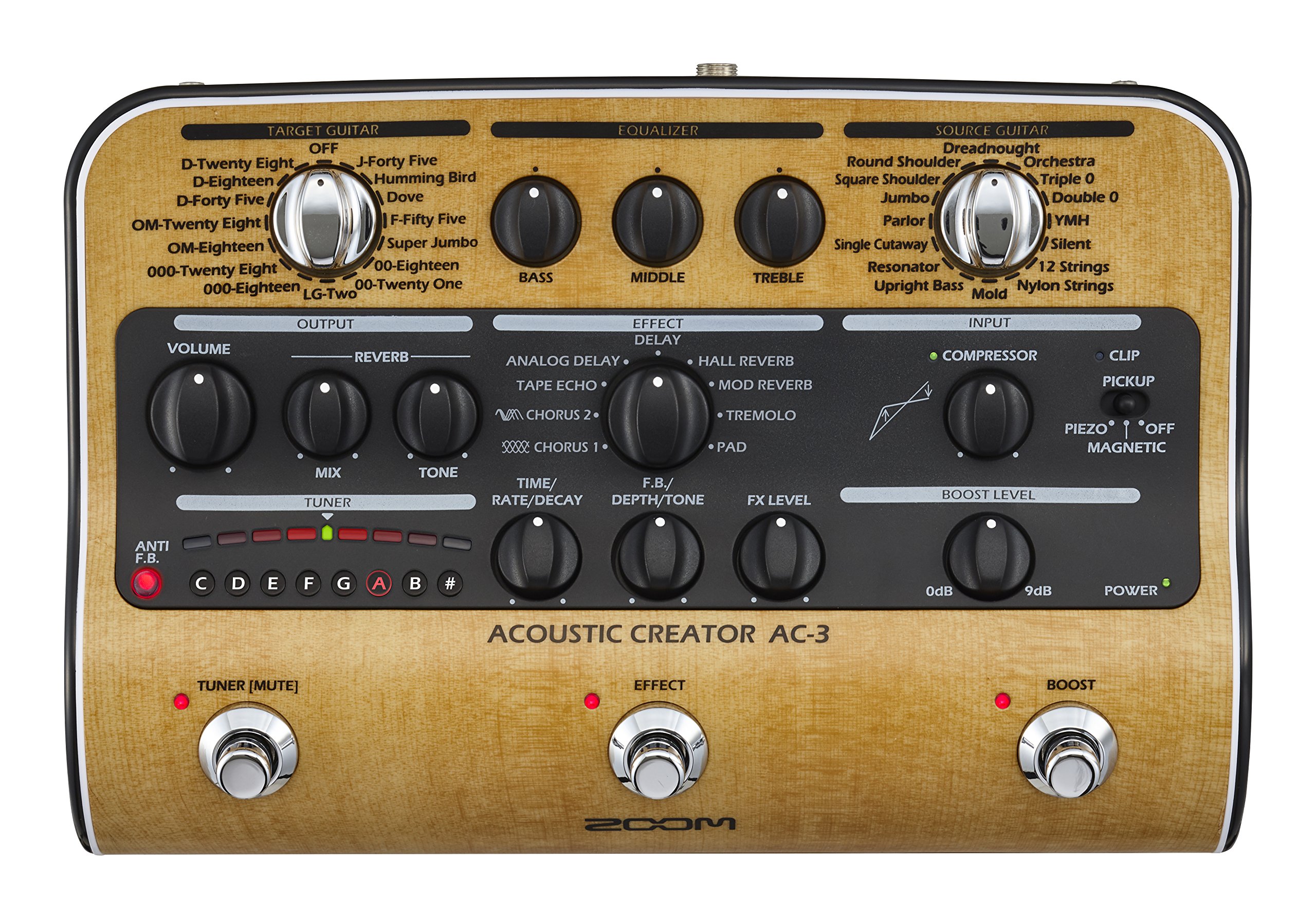 Amazon.com: Zoom AC-3 Acoustic Creator, Acoustic DI with Tone