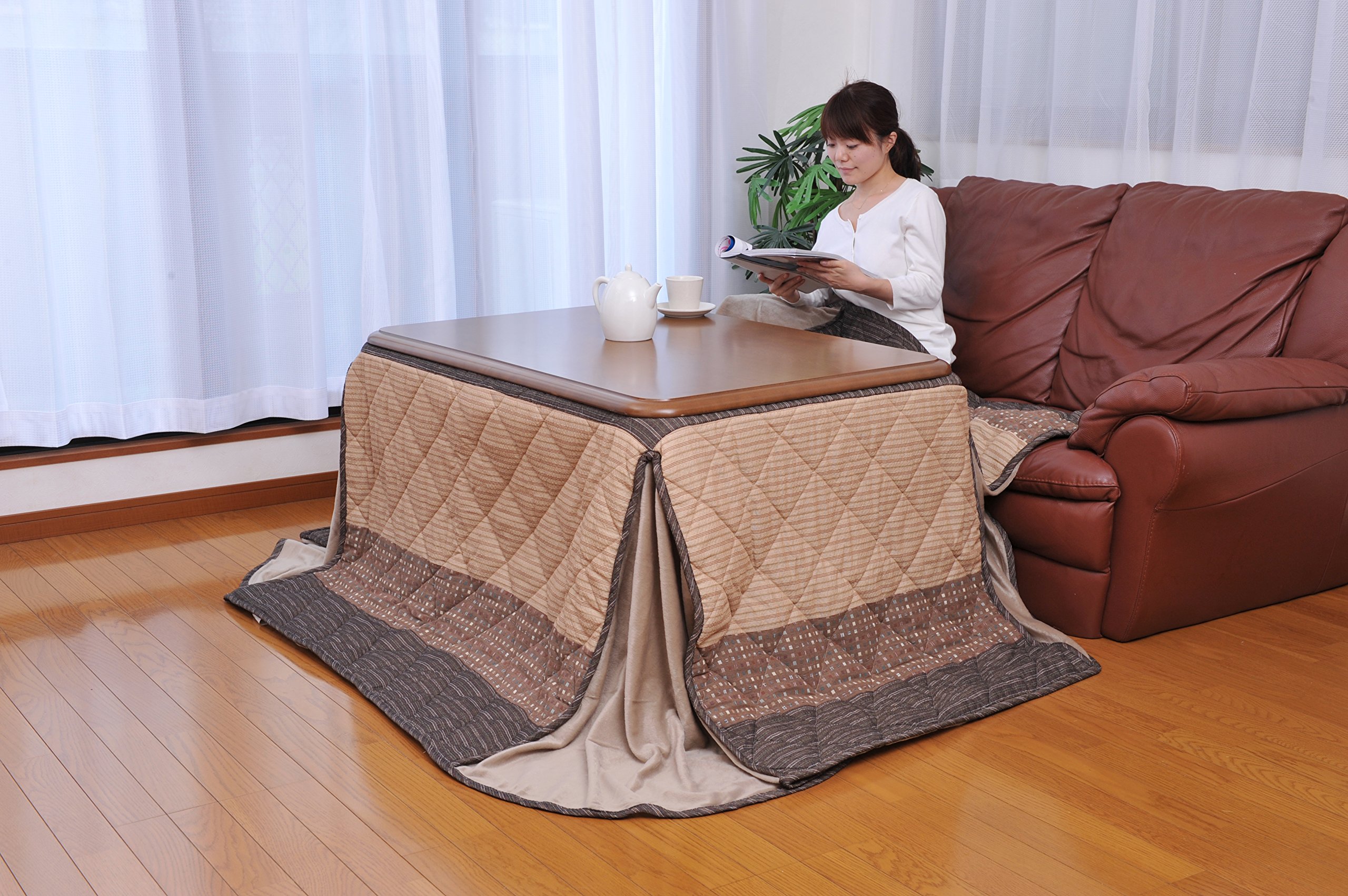 Amazon | リビングこたつ 高さ3段階調整 105×75cm | 滝口木材 | こたつ