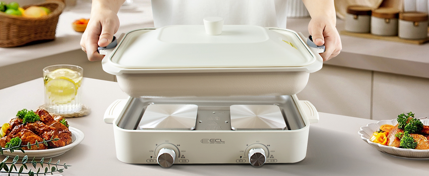 Amazon | ホットプレート 焼肉プレート グリル鍋 1200W セパレート