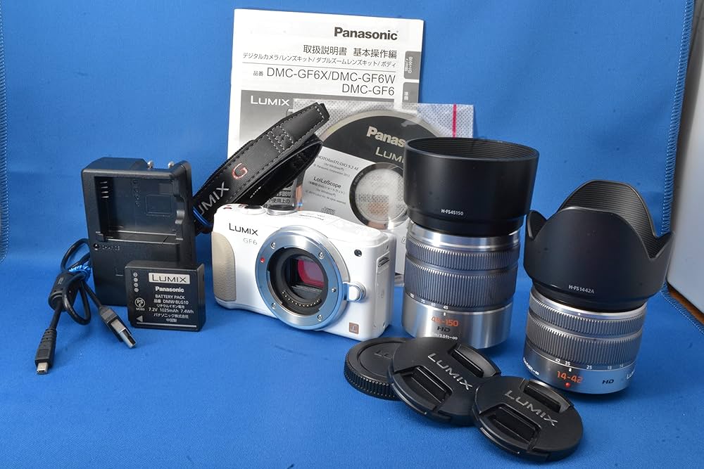 動作◎【美品】LUMIX DMC-GF6 ダブルズームレンズ（プロテクター付