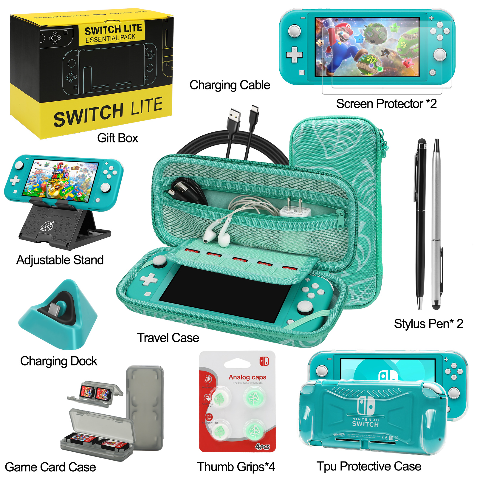 Switch Lite Accessories Bundle, Kit with Carrying Case,TPU Case