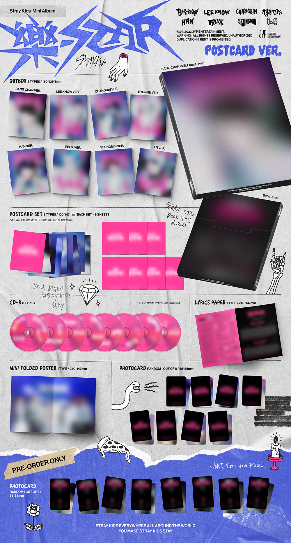Stray Kids Mini Album 樂-STAR (POSTCARD VER.) | JYP SHOP