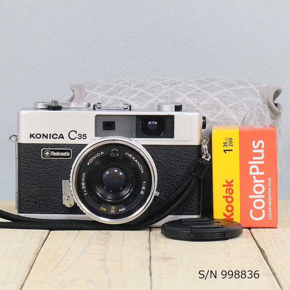 中古】【送料無料】【保証付 】KONICA C35 Flashmatic S/N 704485