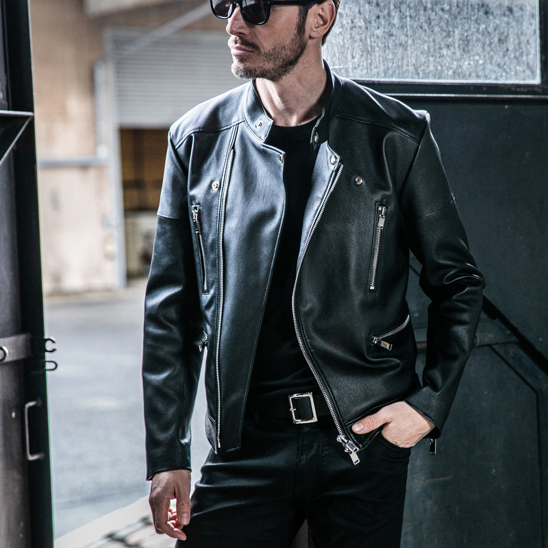 1PIU1UGUALE3 × FIXER】 STRETCH LEATHER SEMI W-RIDERS – MINIMAL