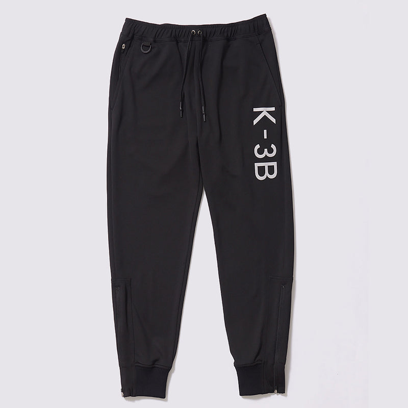 リサイクル糸メッシュ グラフィックジョガーパンツ ブラック×ホワイト