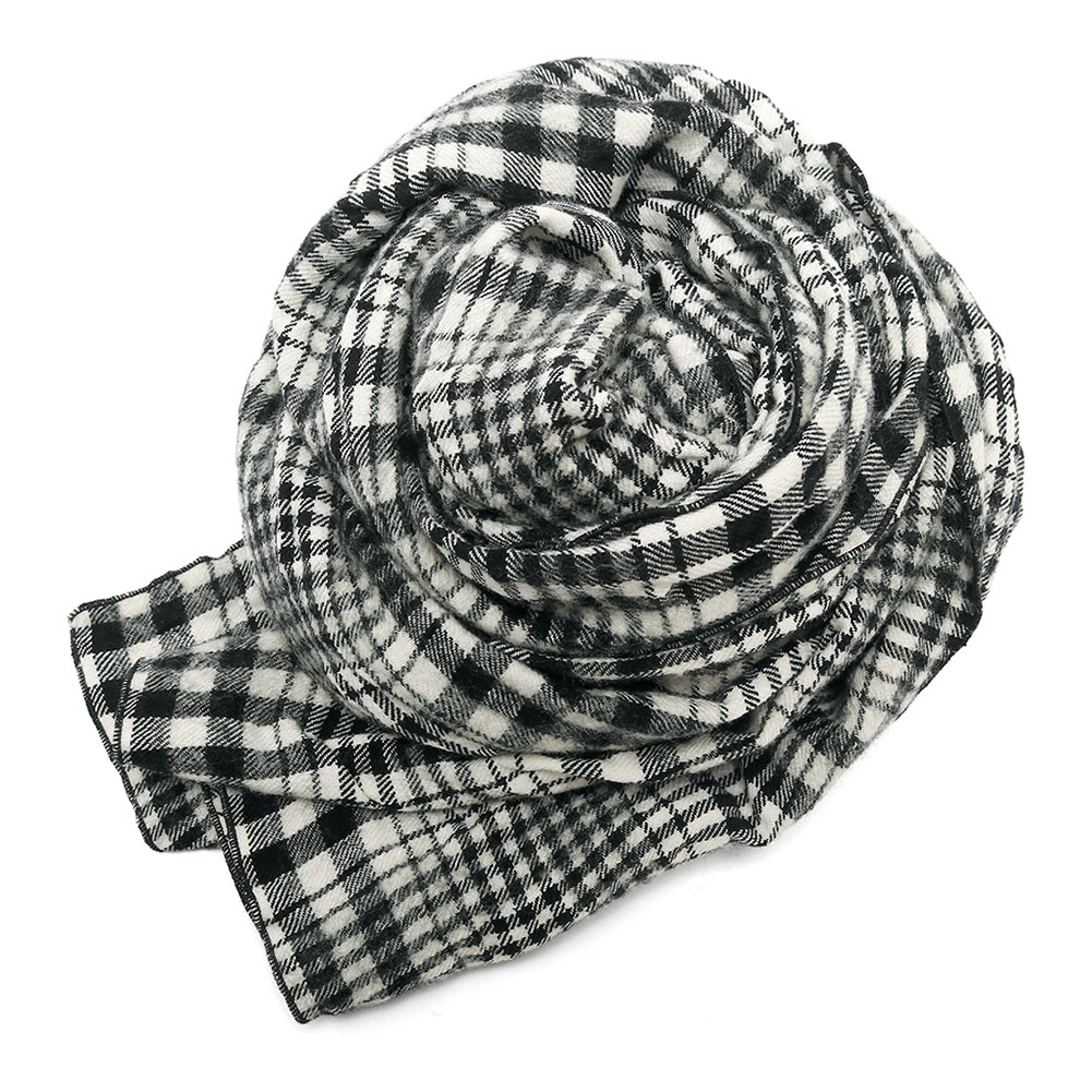 prit[プリット]ウールコットンタータンチェックストール P00640