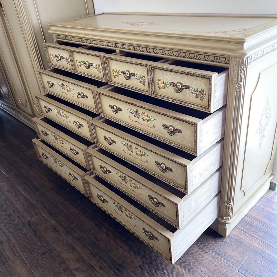 日本製 フランスミラー ロココ様式の美しいリビングチェスト CRACRE