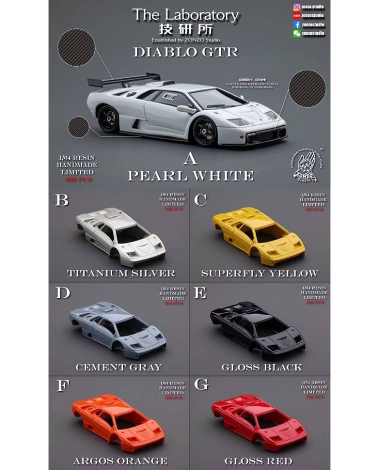 預訂Pre-order) The Laboratory 1/64 Diablo GTR (Resin car model