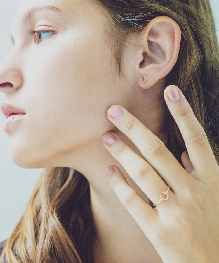 K18YG ホースシュー ダイヤモンド リング（230719） ｜ women