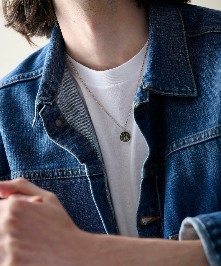 シェア] ブラックダイヤモンド コイン ネックレス（861949） ｜ men