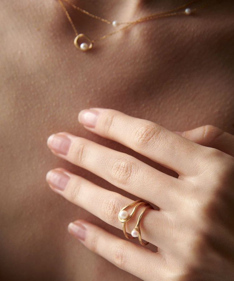 K18YG クラフト パール リング（202004） ｜ women（ウィメンズ