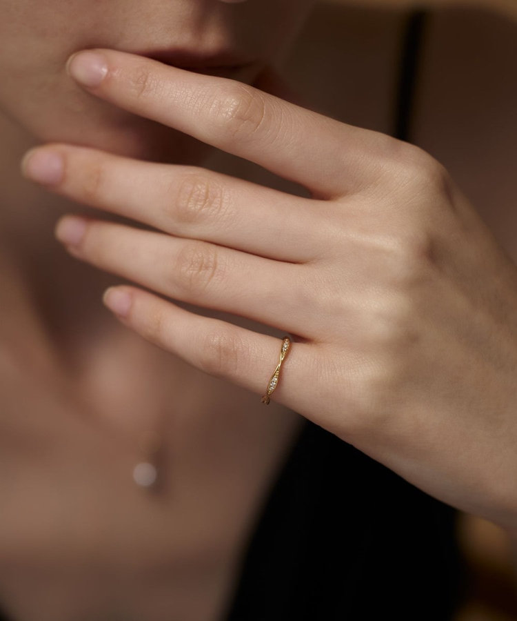 プレイリング] K18YG ダイヤモンド ピンキーリング（203020） ｜ women