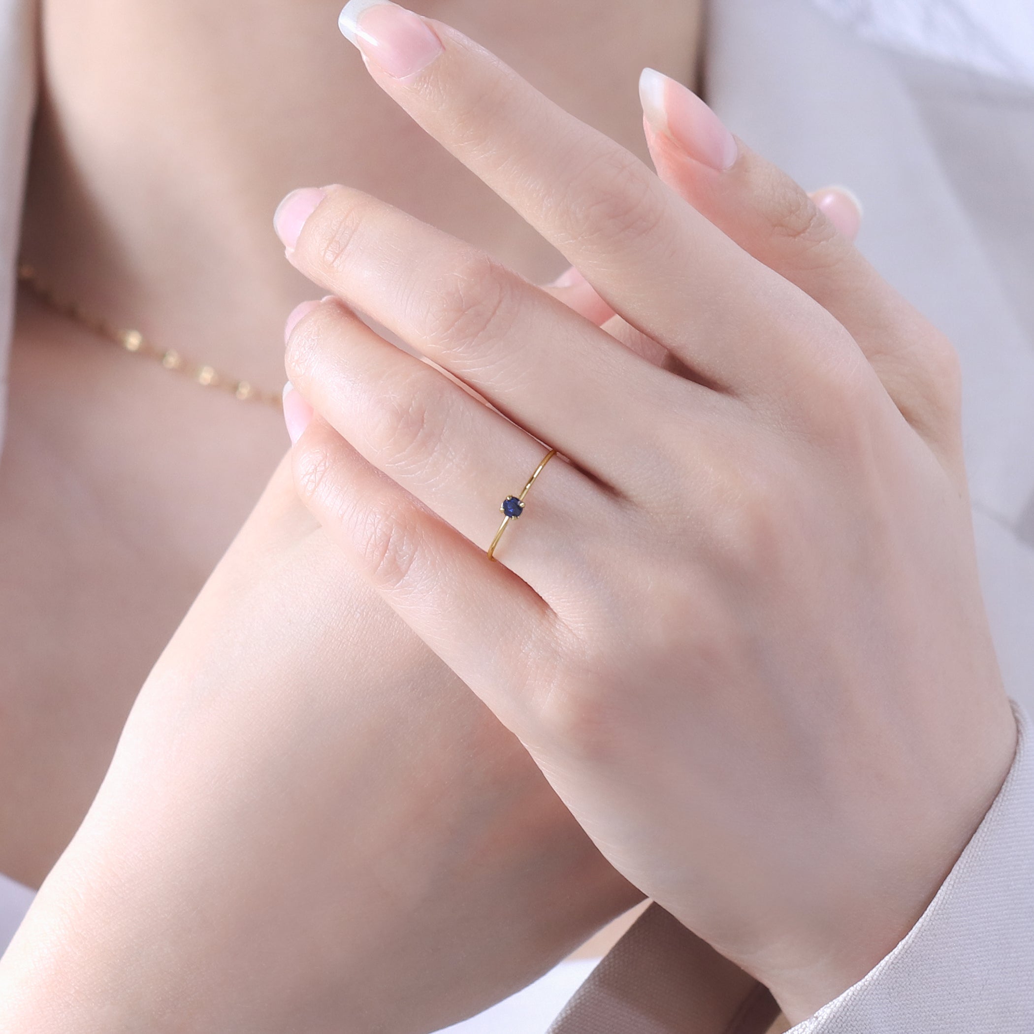 WEB限定】9月誕生石 K10 イエローゴールド サファイア リング