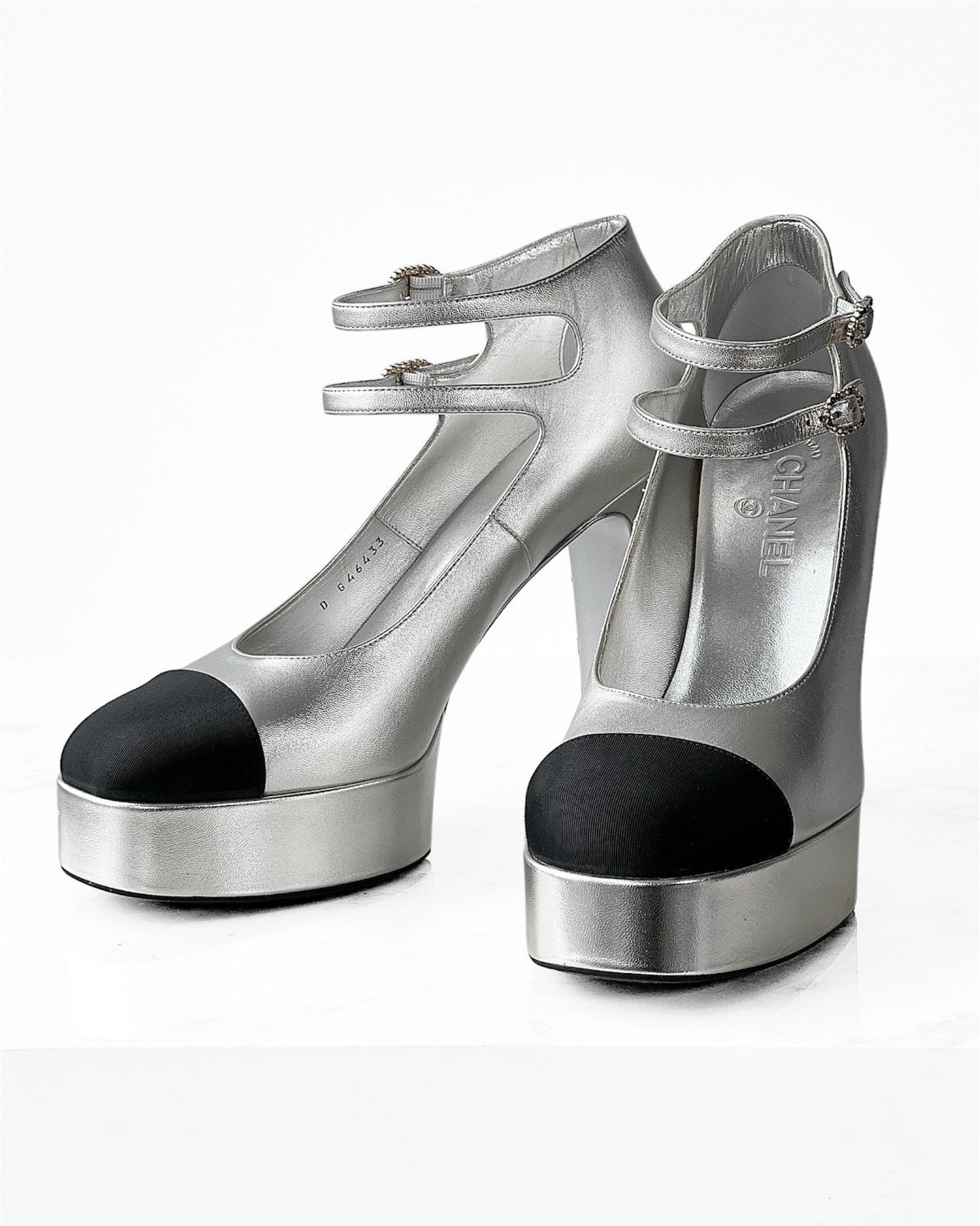 Chanel Silver & Black Mary Janes – MILNY PARLON
