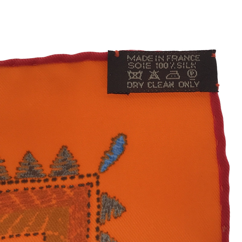 エルメス HERMES カレ90 CARRE KANTHA スカーフ オレンジ シルク