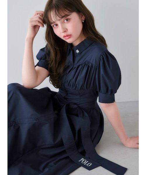 POLO BCSコラボ/再生産】コルセットスウィッチングシャツワンピース