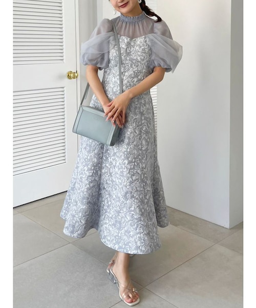 シアーベールジャカードワンピース｜ダズリンの通販｜&mall（アンド