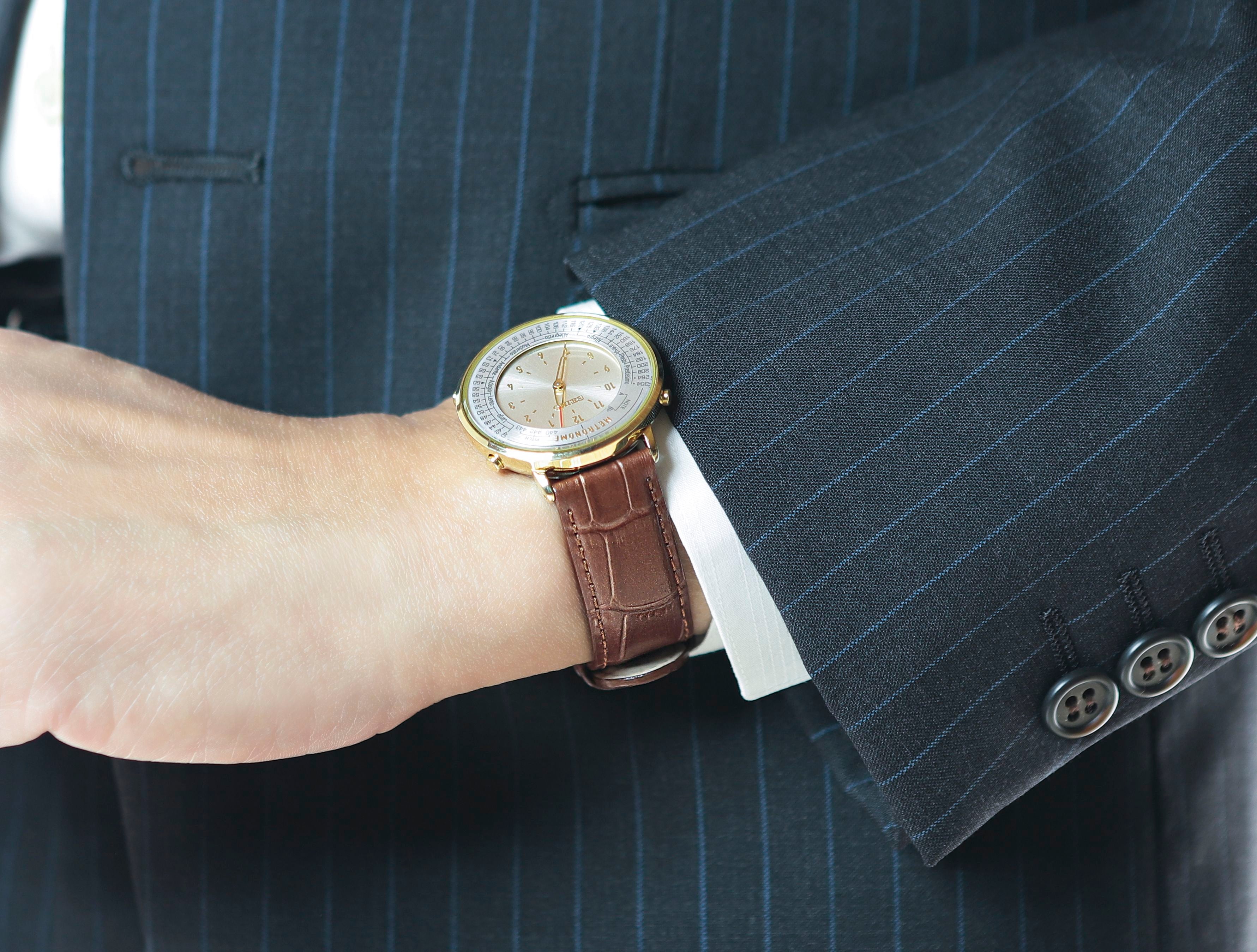 限定】メトロノームウオッチ Standard Line（キャメル）クラシック