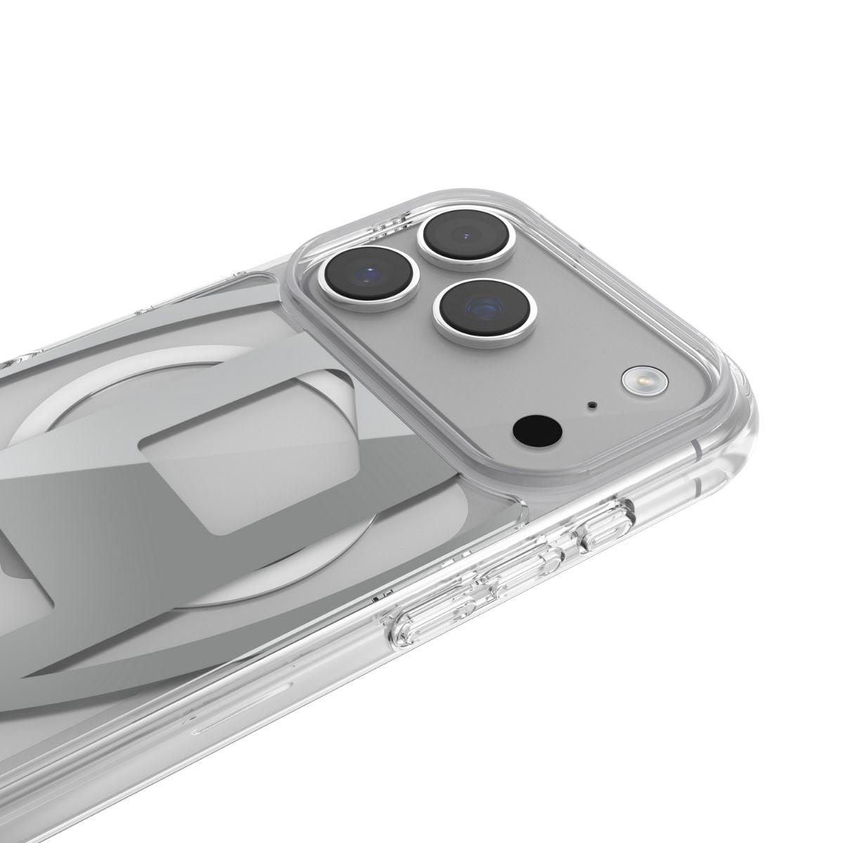 iPhone 17 Proケース Oval D Metallic Magsafe クリア/シルバー