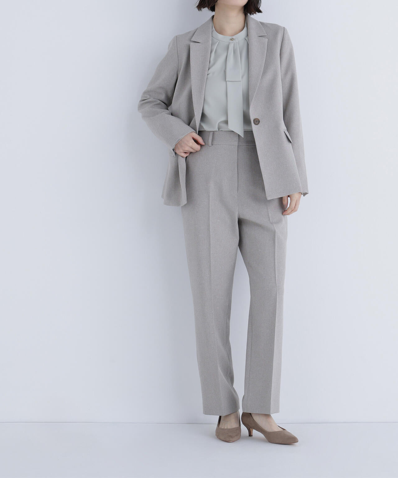 メランジシャークスキン SETUP ストレートパンツ | NATURAL BEAUTY