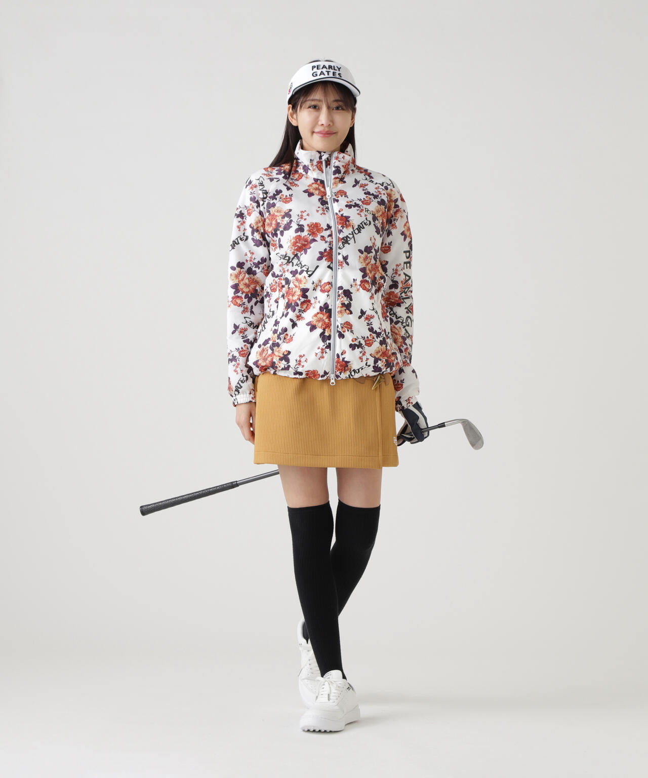 Peミニリップ中綿ジップアップブルゾン ＜繊細花柄＞ | PEARLY GATES