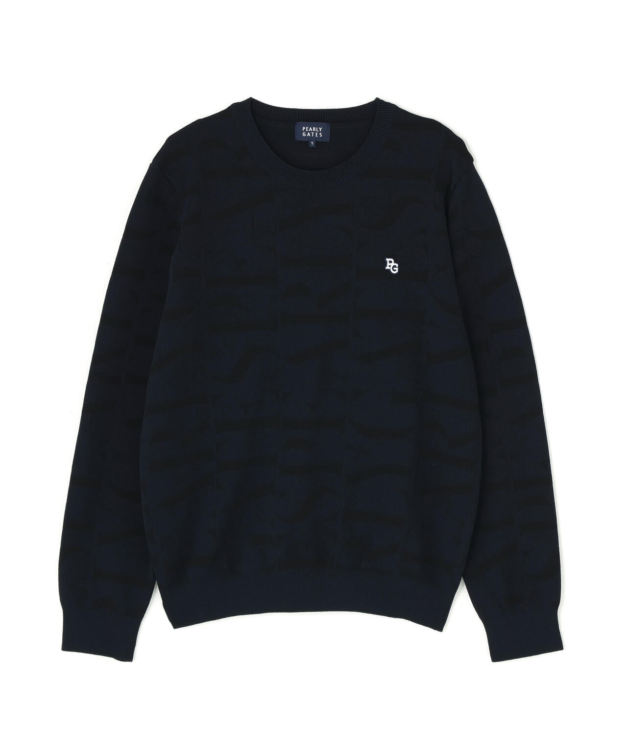 ダブルJQロゴ総柄クルーネックニットプルオーバー | PEARLY GATES