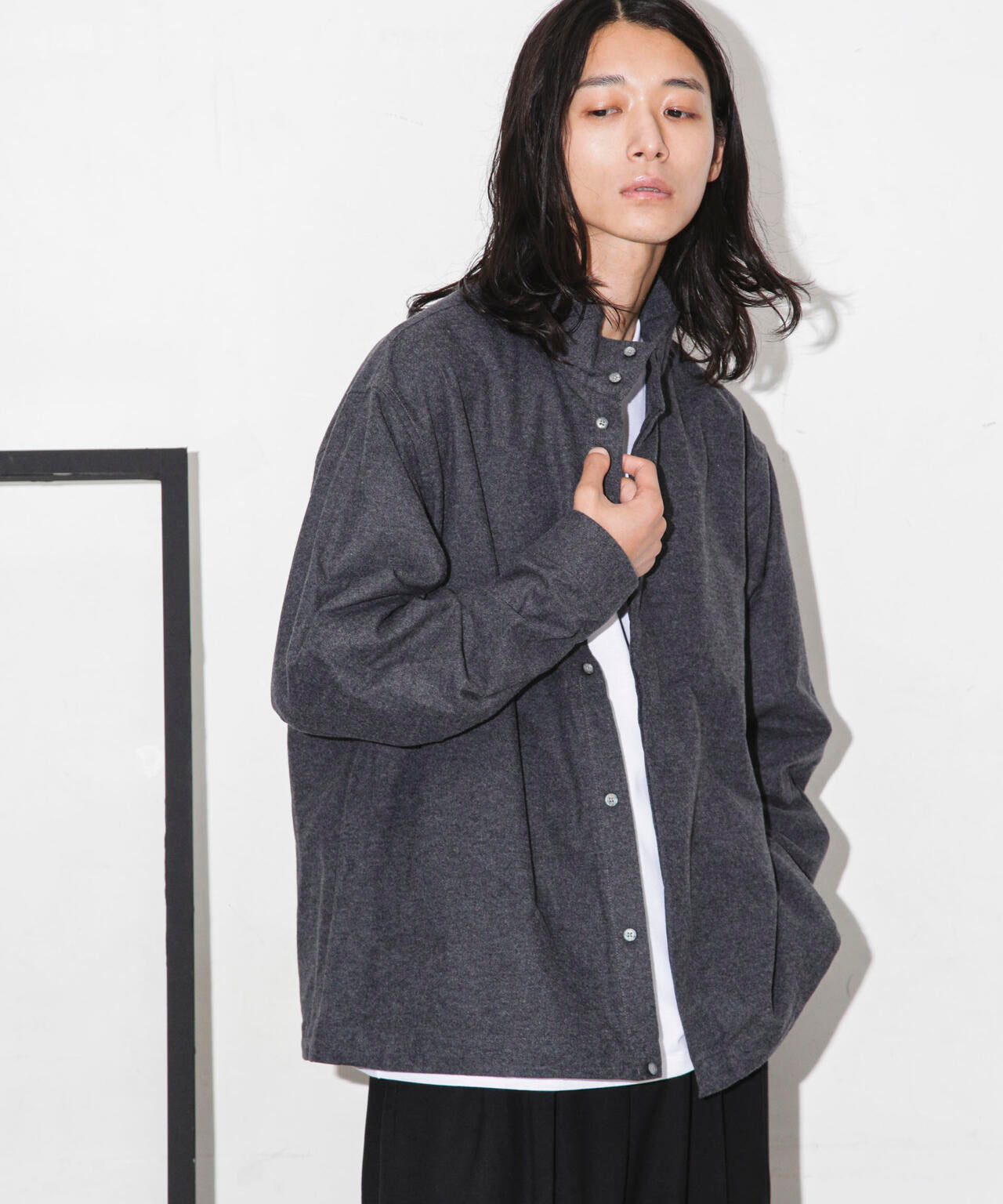 シャモアクロス スタンドカラーシャツ | NANO universe（ナノ