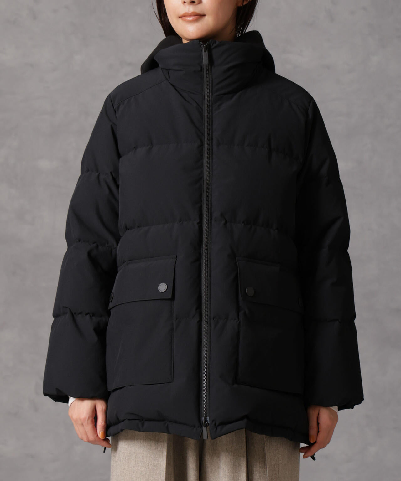 西川ダウン(R)」2WAY異素材フードダウン | NANO universe（ナノ