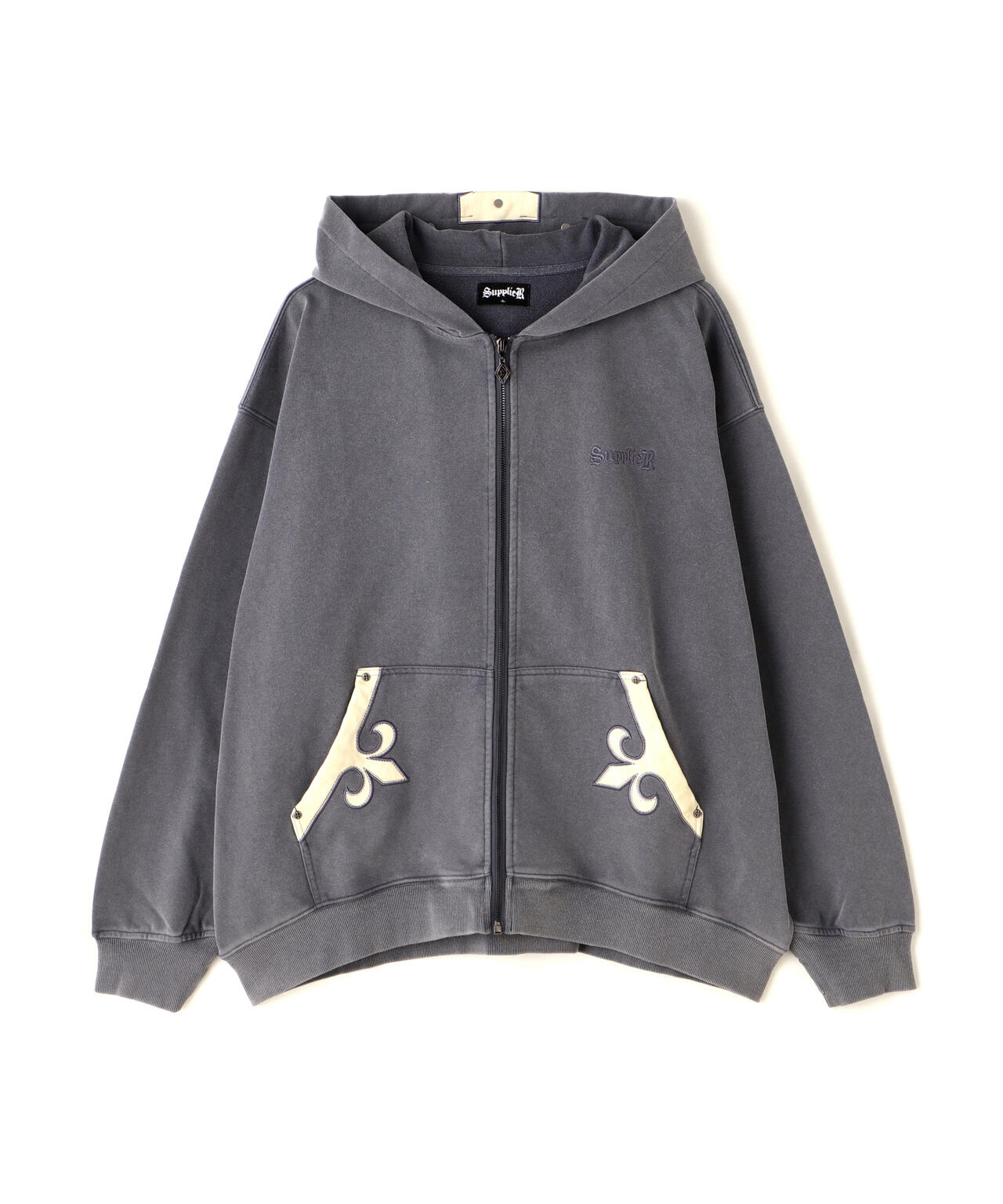 SUPPLIER/【LHP EXCLUSIVE】FLEUR LEATHER PATCH ZIP HOODIE | L.H.P