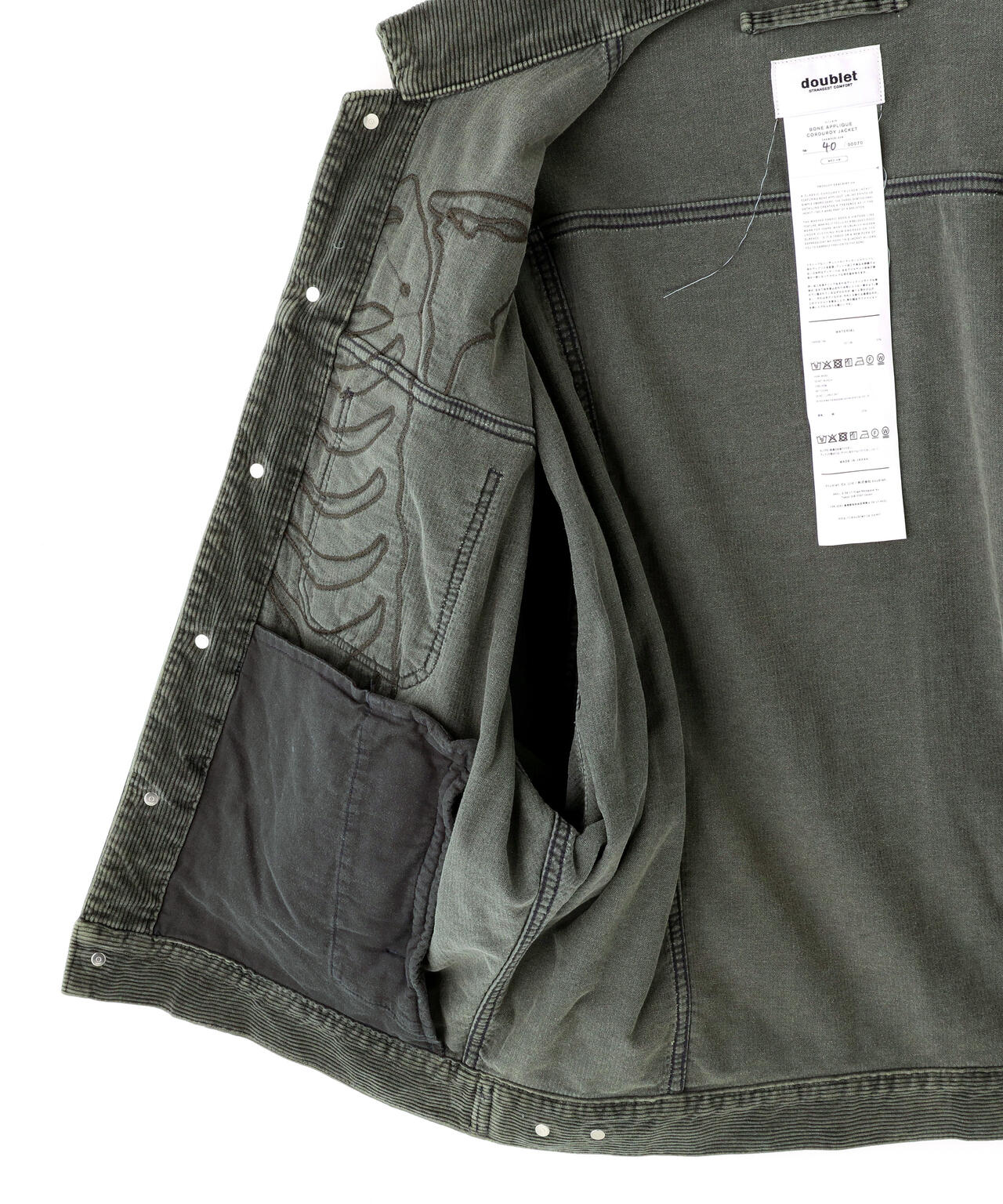 doublet/ダブレット/BONE APPLIQUE CORDUROY JACKET | L.H.P