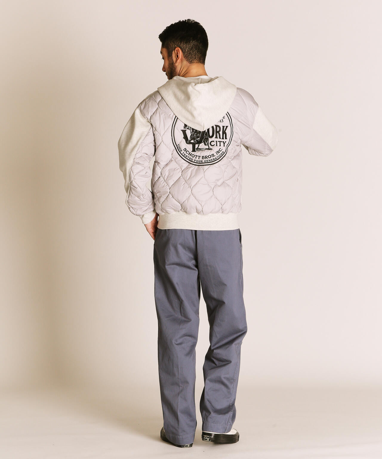 QUILTED COMBI. ZIP HOODED/キルティング コンビ ジップパーカー