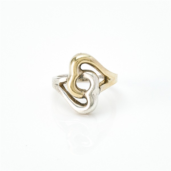 TIFFANY & Co. ダブルハート リング シルバー ゴールド 925 750