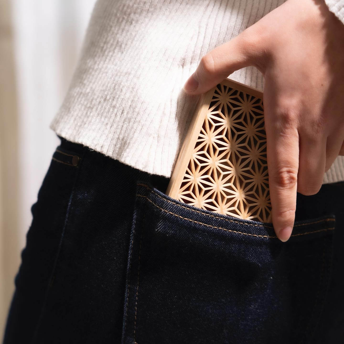 Enishi パドック 組子細工のカードケース 木製 横型名刺入れ 名刺入れ