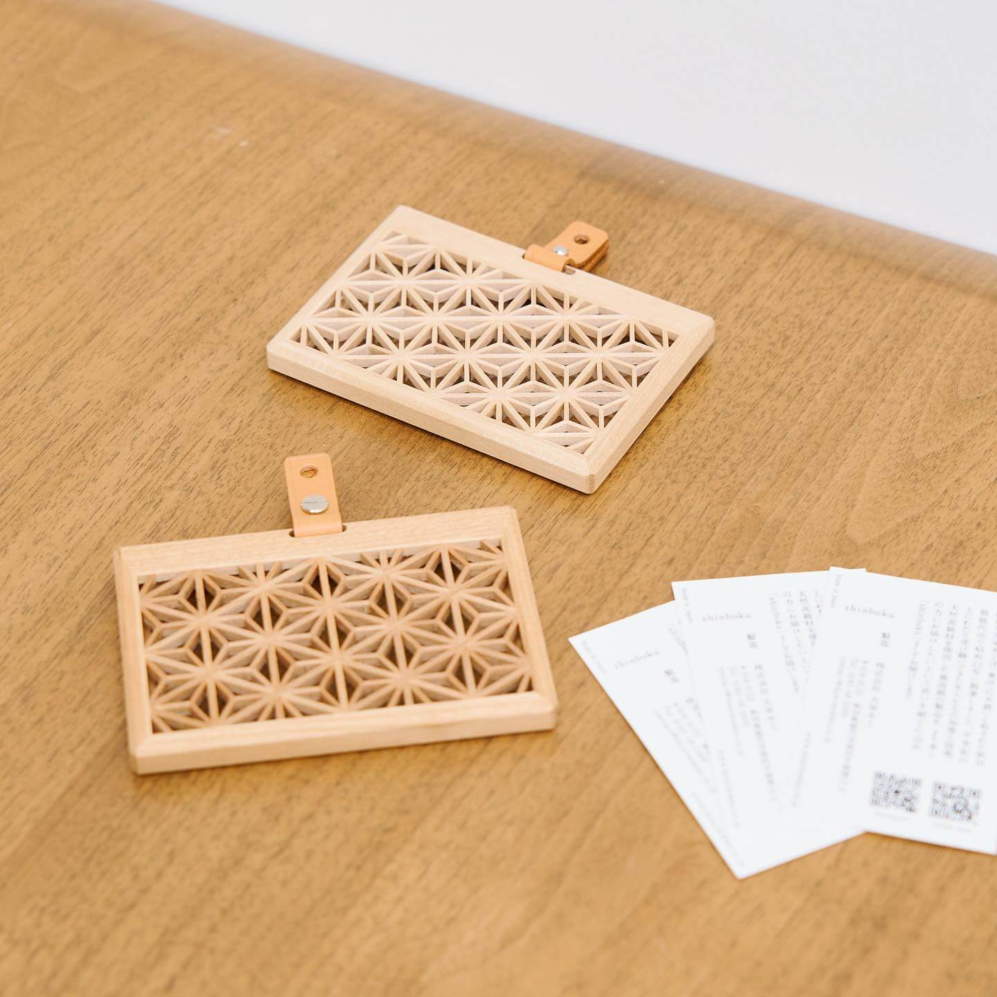 Ichie 組子細工のIDカードケース 木製 横型 カードケース IDケース