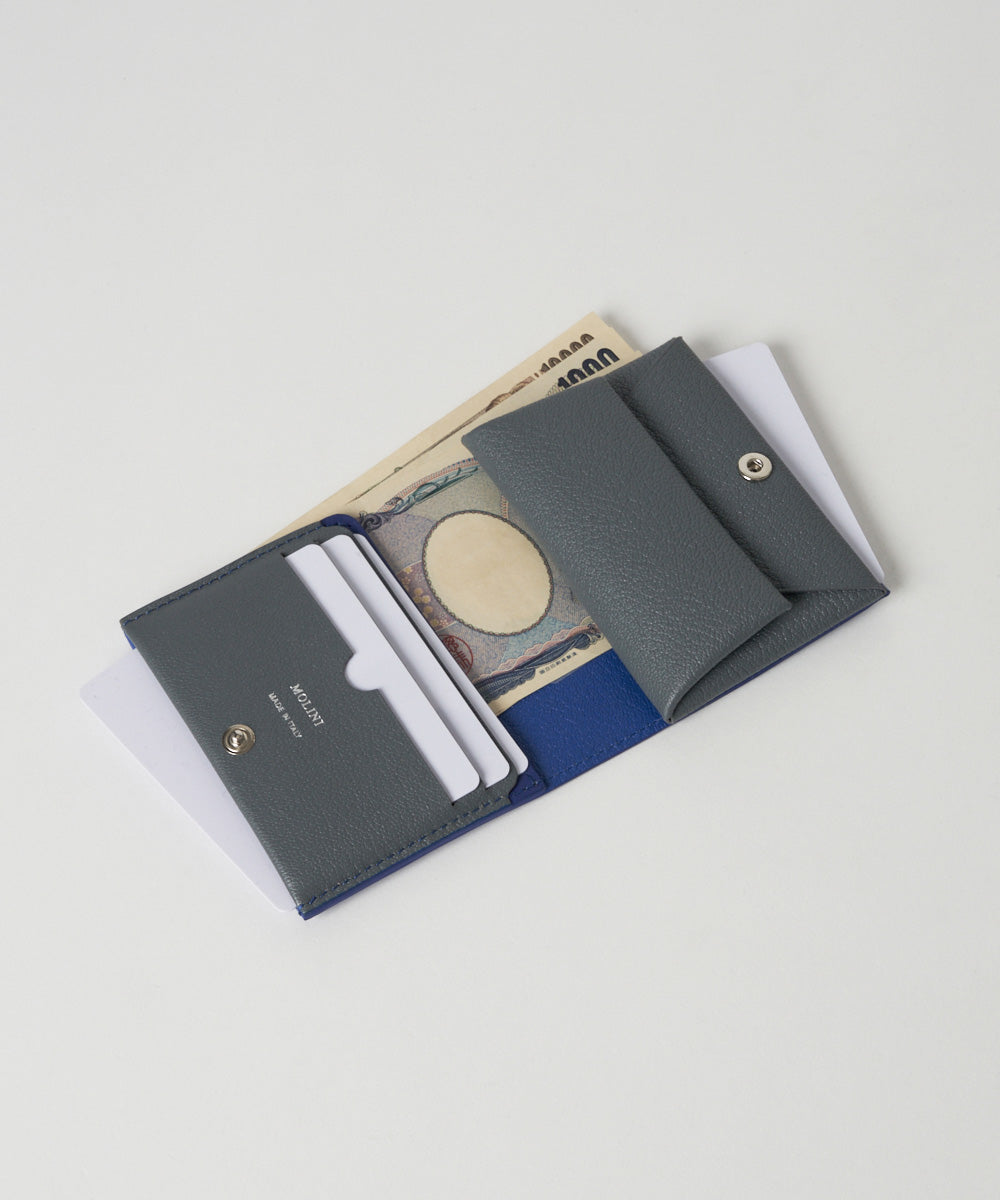 Bifold Compact Wallet - Blue × Gray – MOLINI（モリニ）オフィシャル
