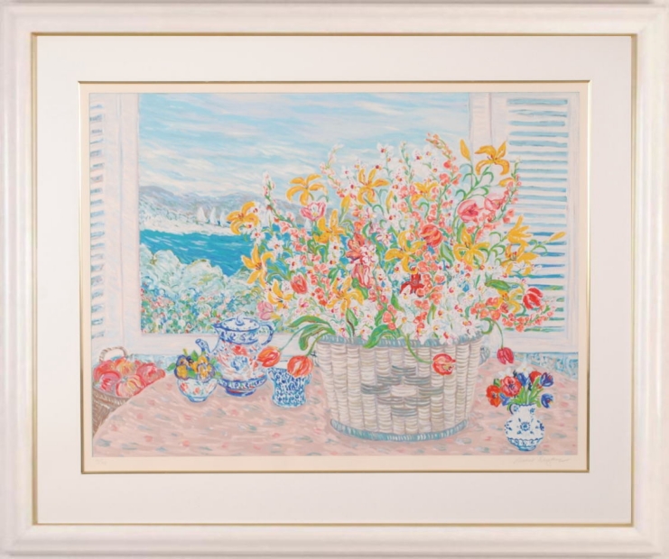 花の絵をシルクスクリーンの版画で制作したレスリー・セイヤーの花の絵