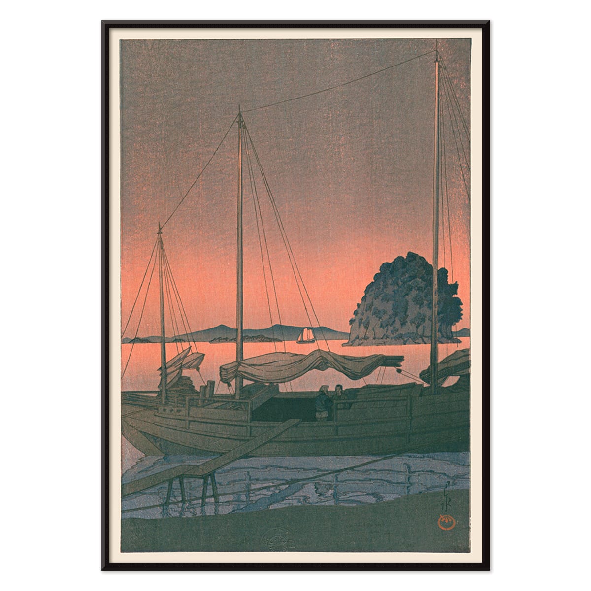 Poster | Ukiyo e Harbour Sunset by Kawase Hasui | MORYARTY