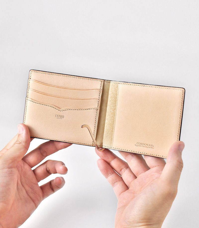 札ばさみ/マネークリップ｜コードバン＆ベジタブルタンニンレザー