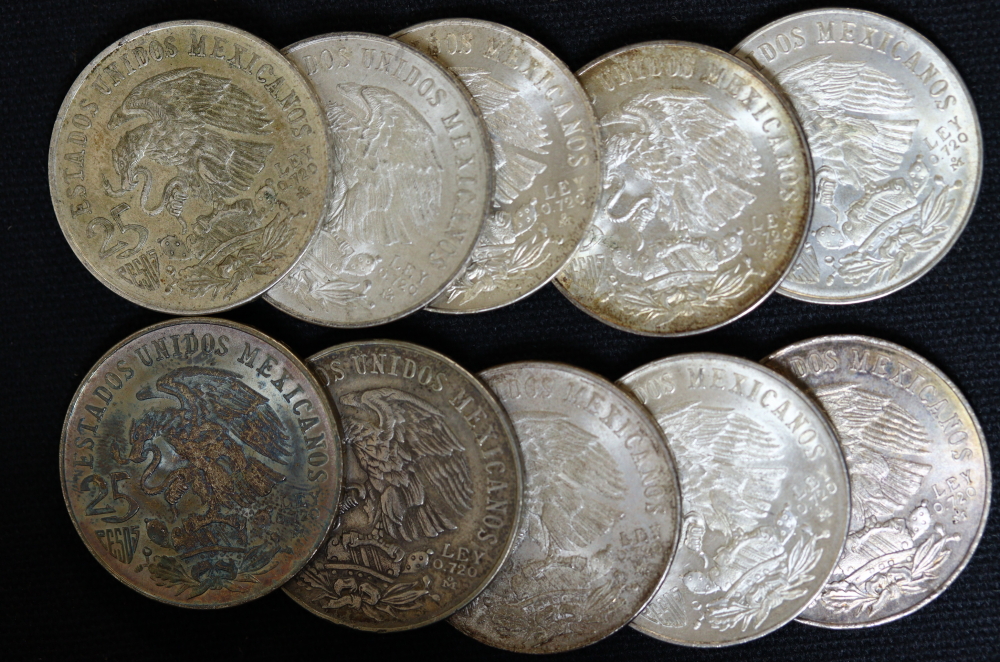 メキシコ五輪 25ペソ銀貨 10枚セット SV720 地金銀貨 | ミスターコインズ