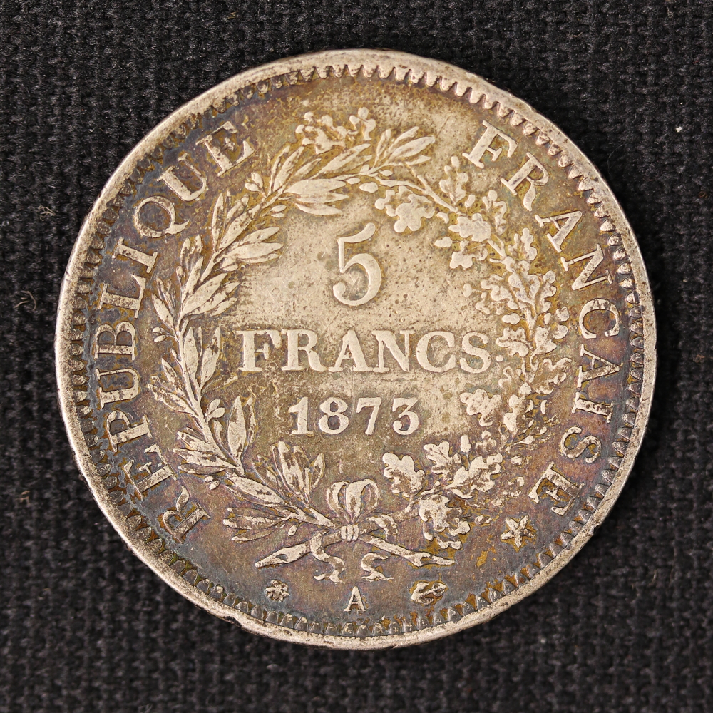 フランス 第3共和制 5フラン銀貨 ヘラクレス 1873年 | ミスターコインズ
