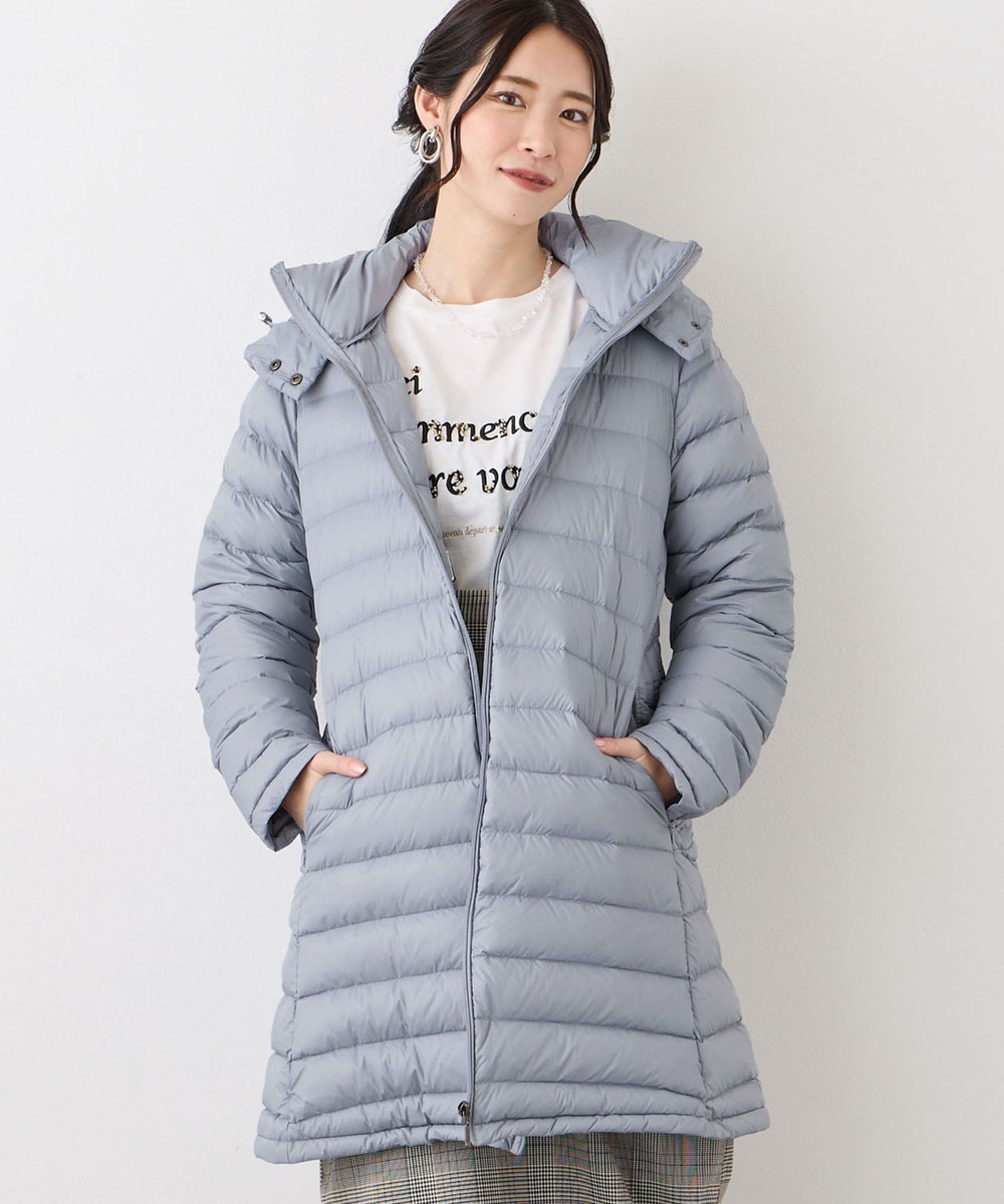 フード付きロングダウンコート／タフタ｜ダウン/中綿コート｜ニコル