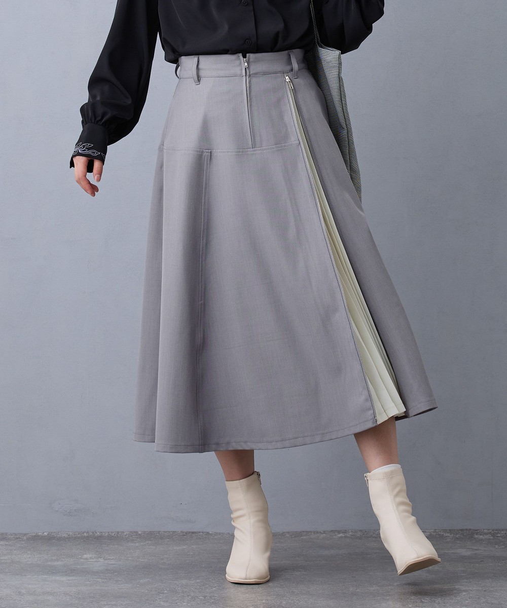 TIME SALE】【先行予約】スリットプリーツフレアスカート｜フレア