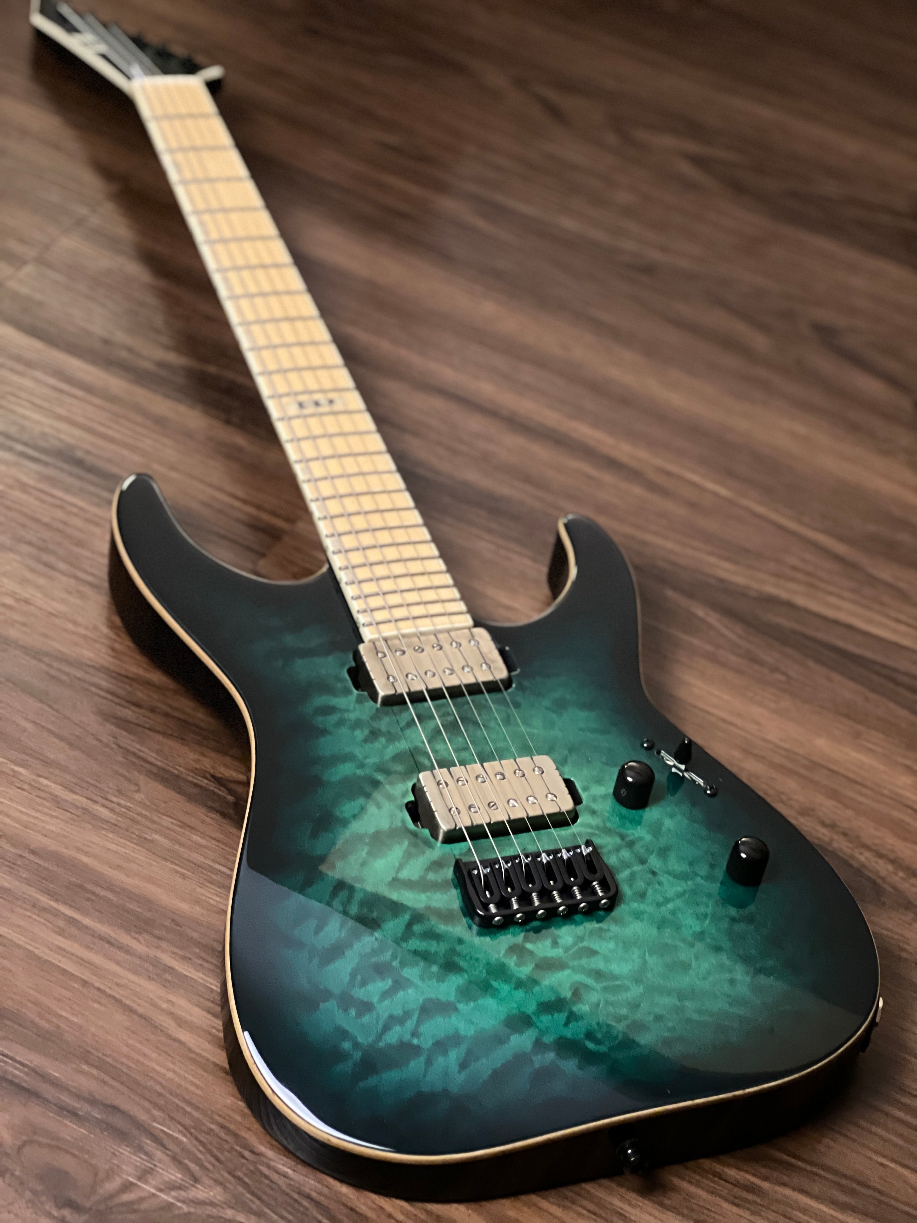 ESP E-II M-II NT - Black Turquoise Burst – nafiriguitar.com